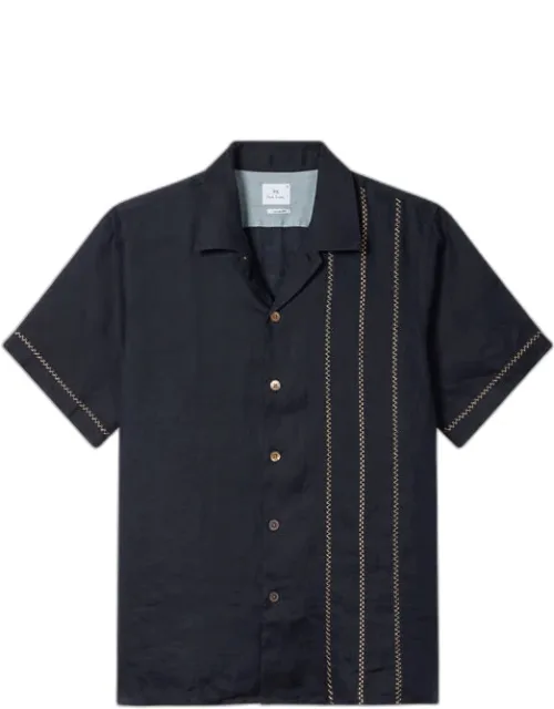 Casual-fit Piece-dyed Shirt With Embroidery