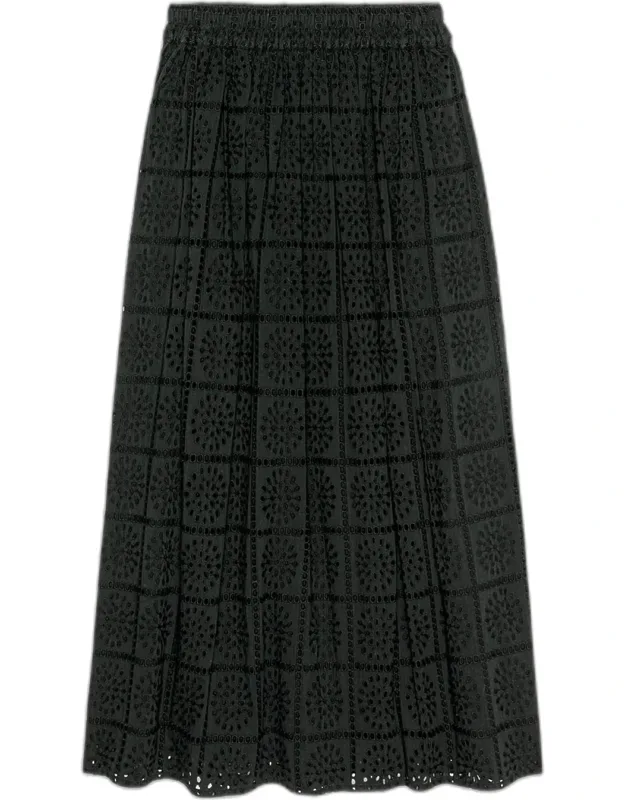 Cotton Eyelet Maxi Skirt