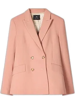 Cotton-blend Double Breasted Blazer