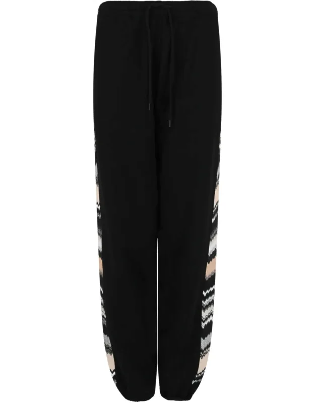 Chevron Patterned Trim Joggers