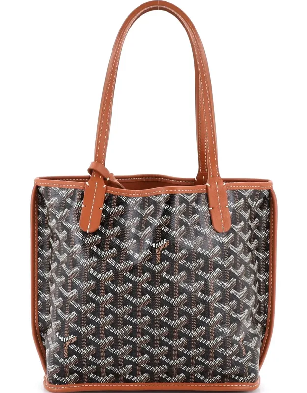 Anjou Reversible Tote Mini - Coated Canvas, Leather Interior
