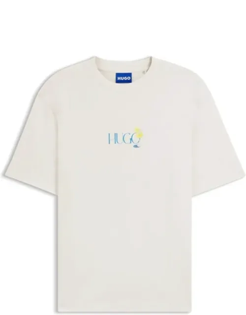 Cotton-jersey T-shirt With Rear Printed Artwork