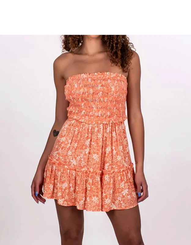 Smocked Tie Back Floral Dress