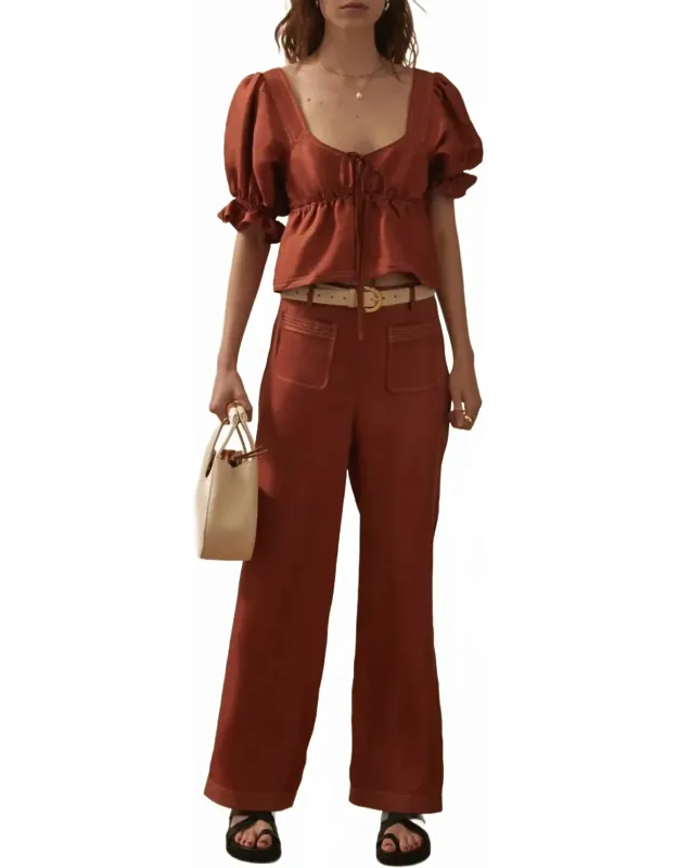 Shirred Flare Cuff Top