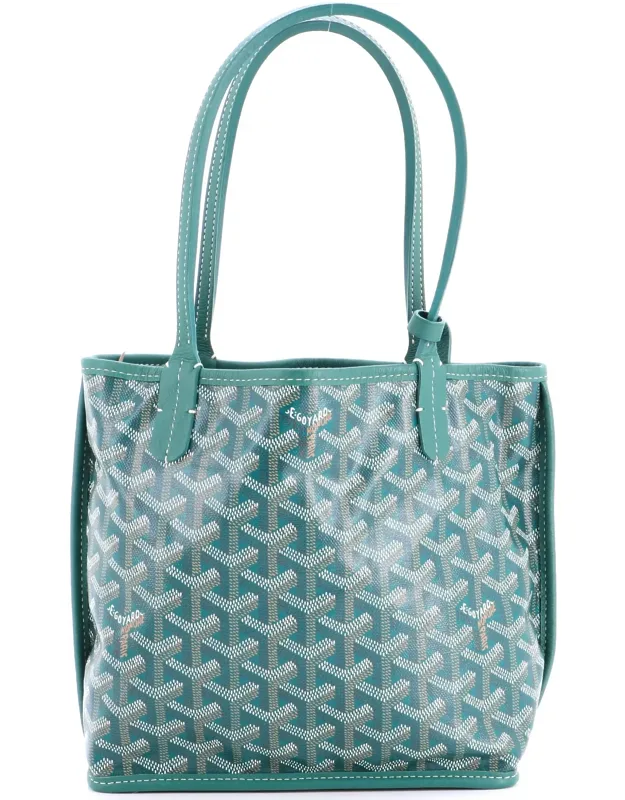 Anjou Reversible Tote Coated Canvas Mini - Scuffs, Minor Cracking