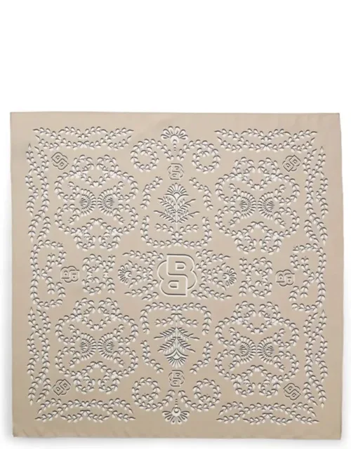 Printed Scarf In Silk With Double B Monograms