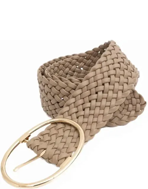 Wide Braided Vegan Leather Belt