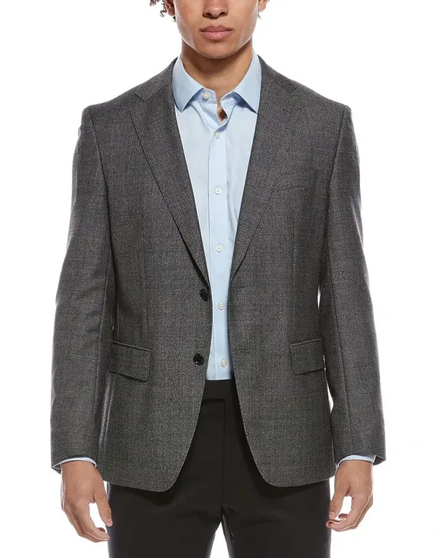 Hutson Wool Blazer With Notched Lapel And Double-button Closure