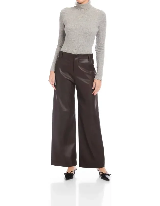 Faux Leather Wide Leg Pants