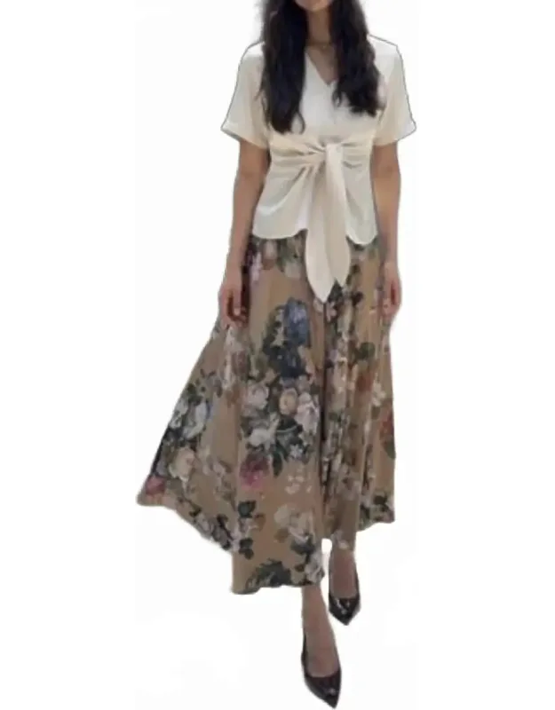 Savannah Skirt - Floral Pattern, Midi Length