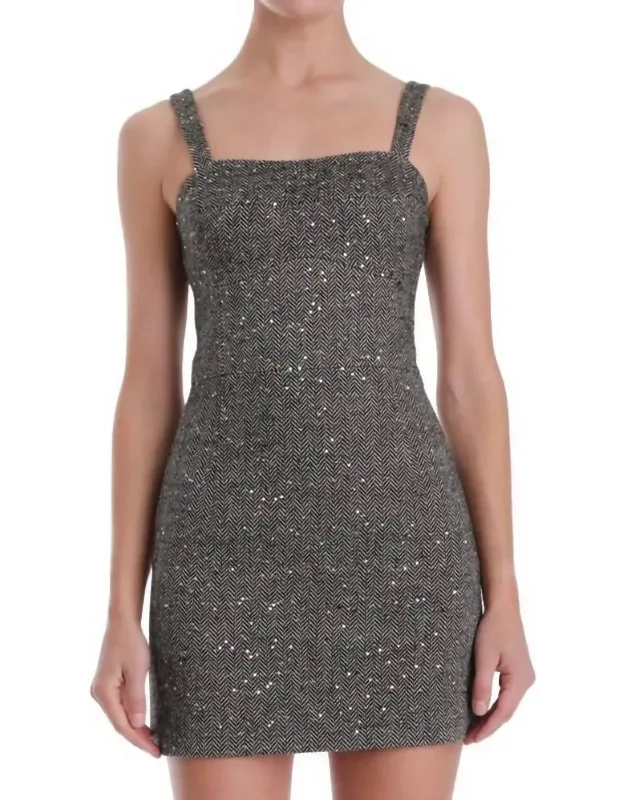 Mini Dress In Sequin Tweed