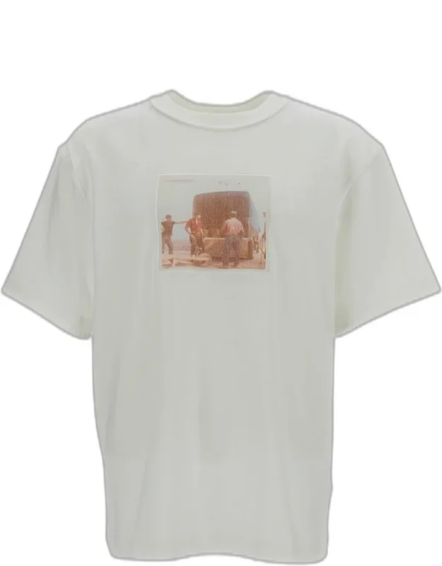 T-shirt With Vintage Photographic Prints And Relaxed Fit