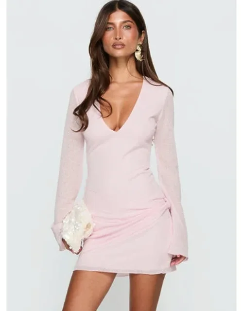 Joya Long Sleeve Plunge Mini Dress