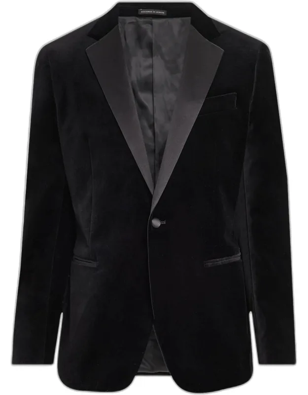 Ace Velvet Satin-trim Blazer