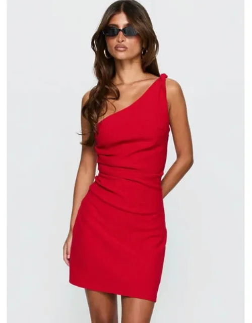 One Shoulder Ruched Mini Dress
