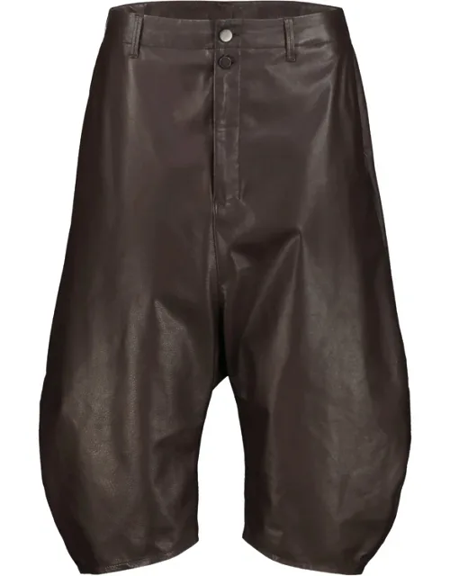Dropped-crotch Leather Trousers