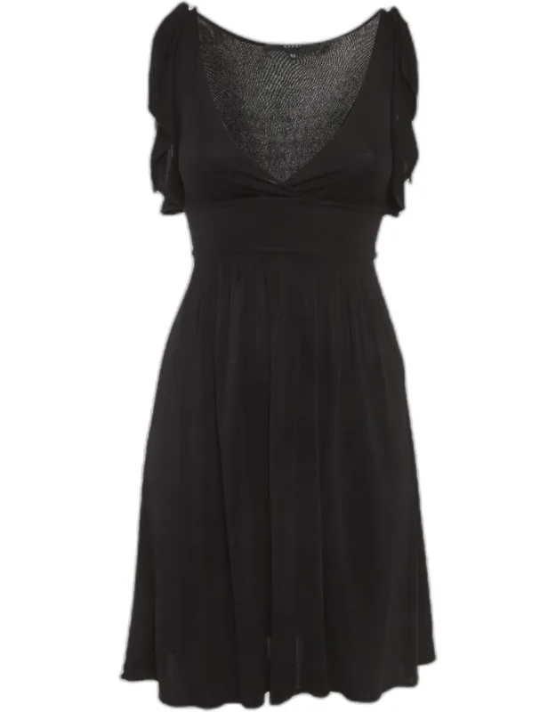Jersey Knit Pleated Mini Dress