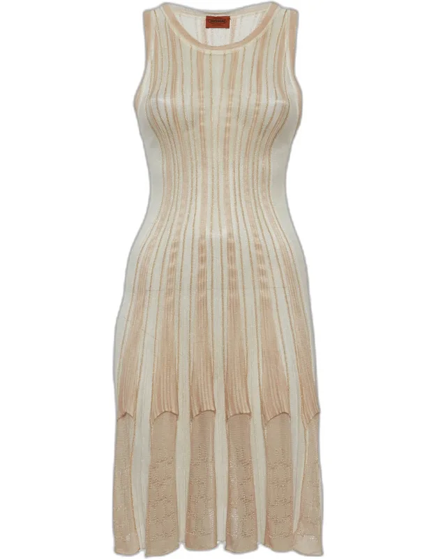 Lurex Knit Flared Mini Dress