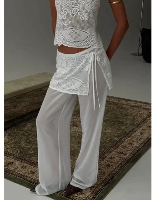 Layered Lace Straight Leg Pants