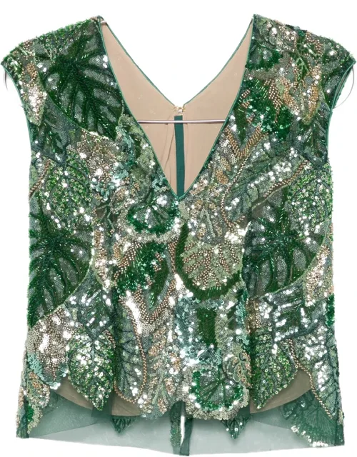 Sequin Embellished V-neck Top