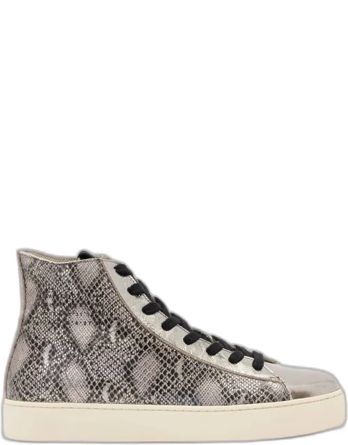Tana Snake Print Leather High Top Sneakers