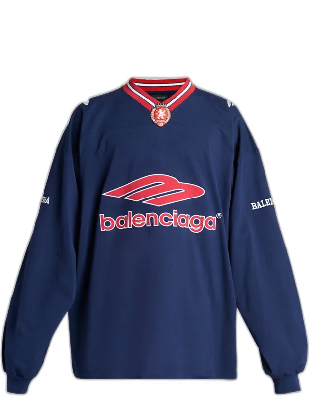 3b Football Long-sleeve V-neck Cotton T-shirt