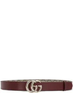 Signature Double G-buckle Reversible Leather Belt