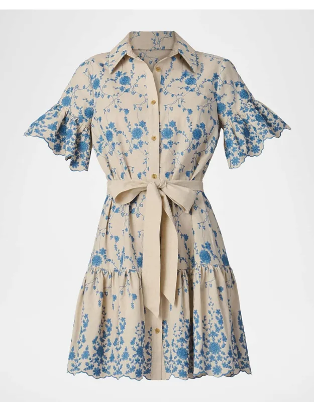 Lima Scalloped Floral-embroidered Mini Dress