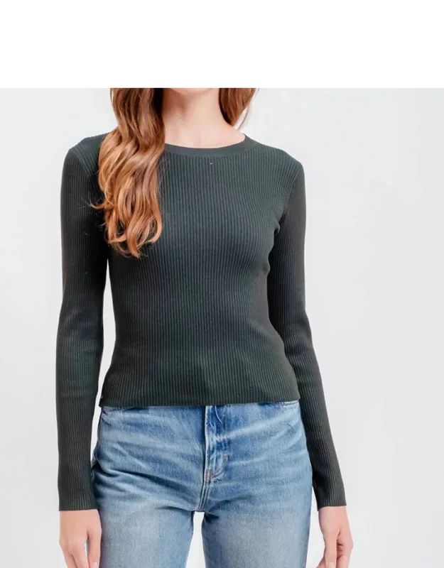 Basics Crewneck Ribbed Sweater