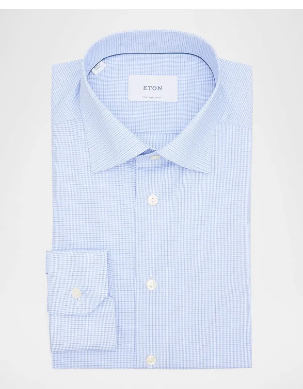 Contemporary Fit Micro-check Signature Twill Dress Shirt