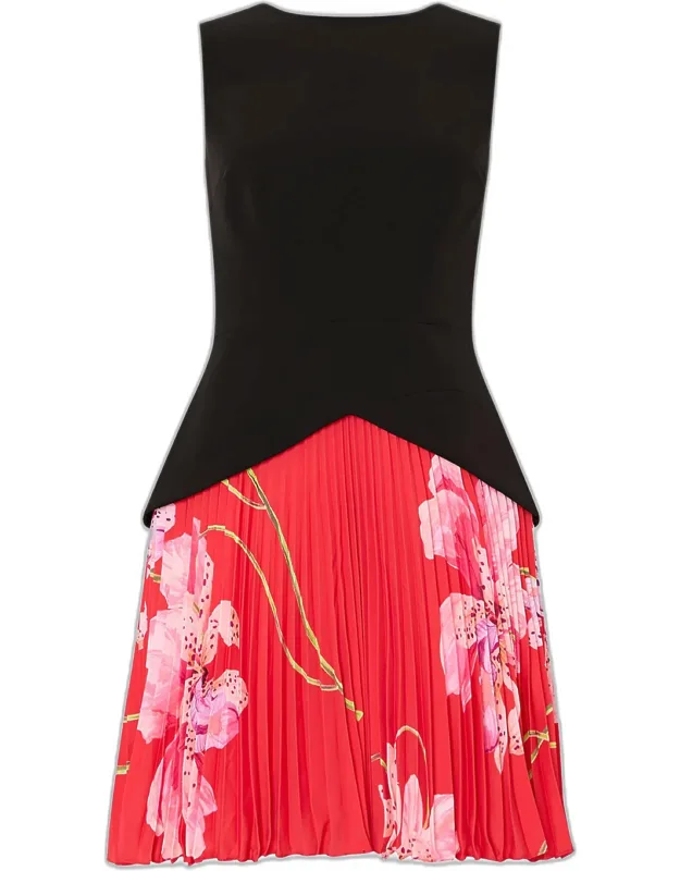 Floral-print Chiffon Mini Dress
