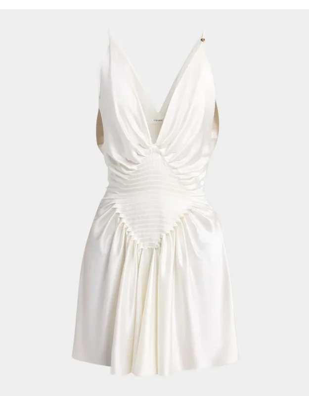 Draped Silk Mini Dress