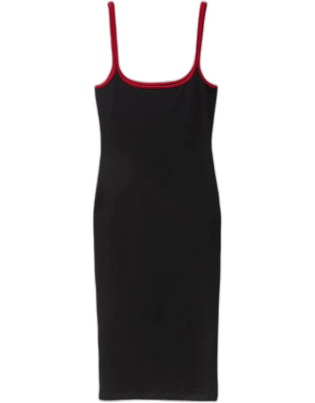 Sleeveless Contrast-trim Midi Dress