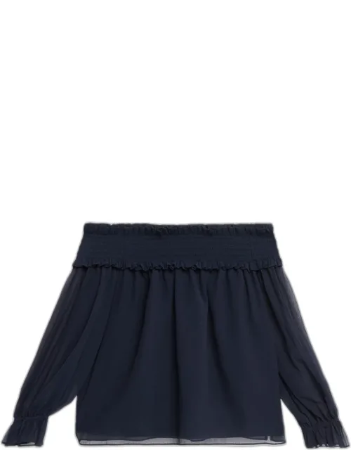 Callum Off-the-shoulder Chiffon Blouse
