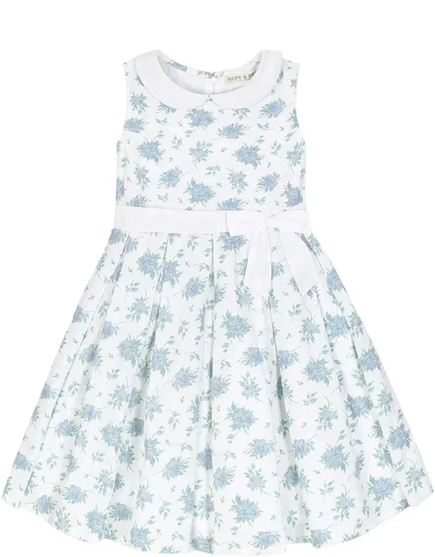 Peter Pan Pleated Skirt Linen-blend Dress
