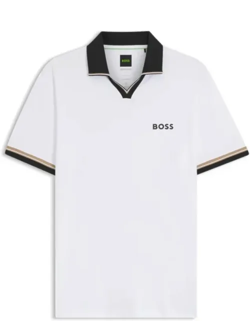 Active Slim-fit Polo Shirt With Signature-stripe Details