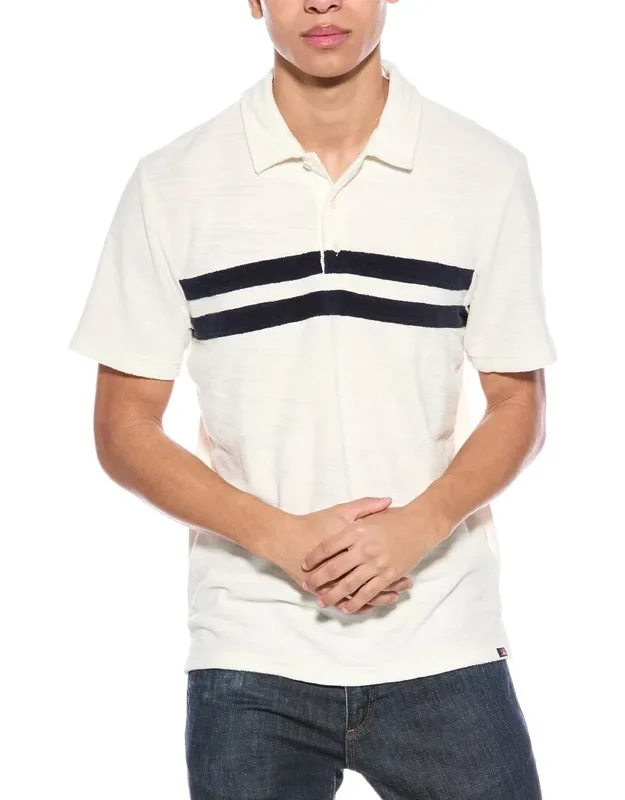 Cabana Towel Terry Surf Stripe Polo Shirt