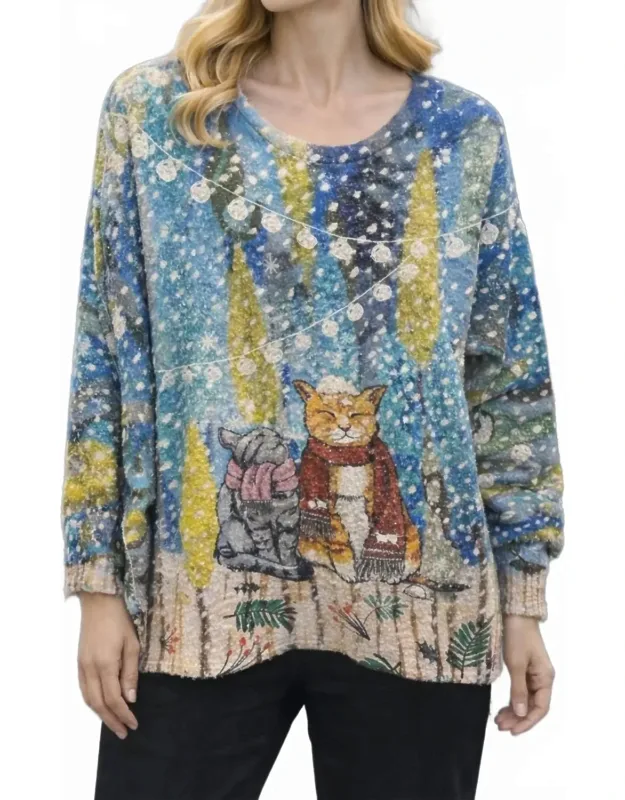 Meowy And Bright Sweater