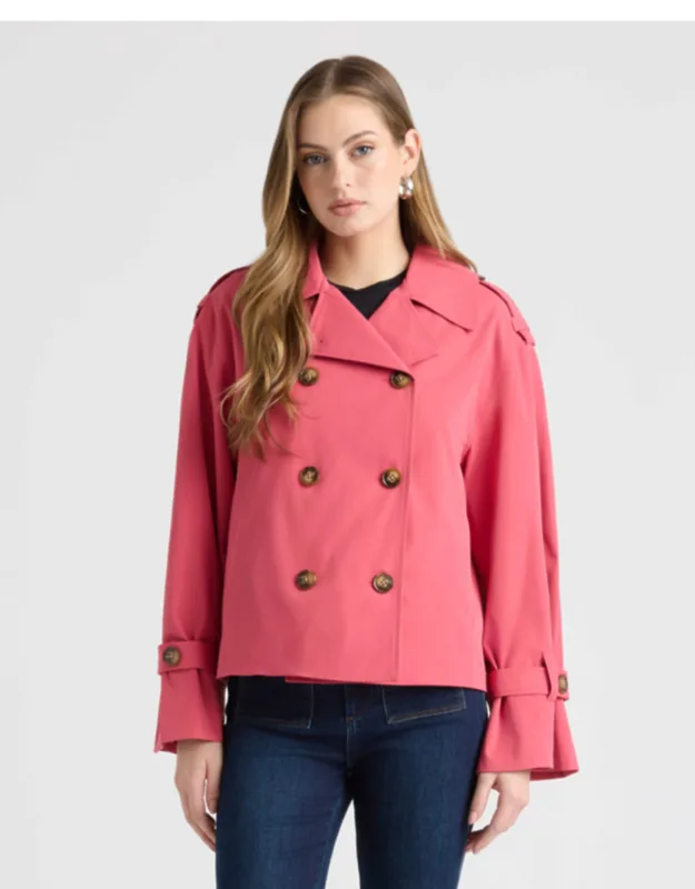 Double Breasted Short Trench Coat