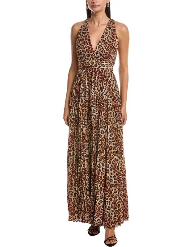 Oria Printed Leopard Pleated Dress