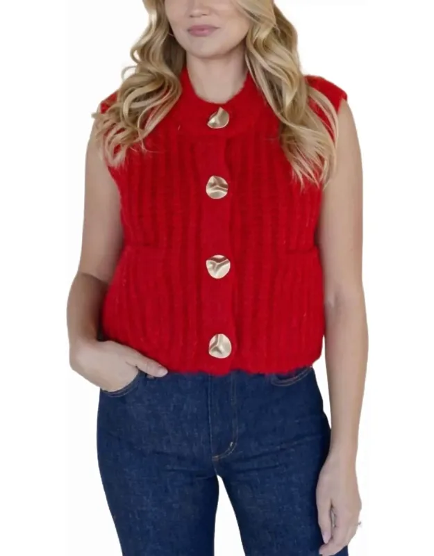 Chunky Knit Sweater With Accent