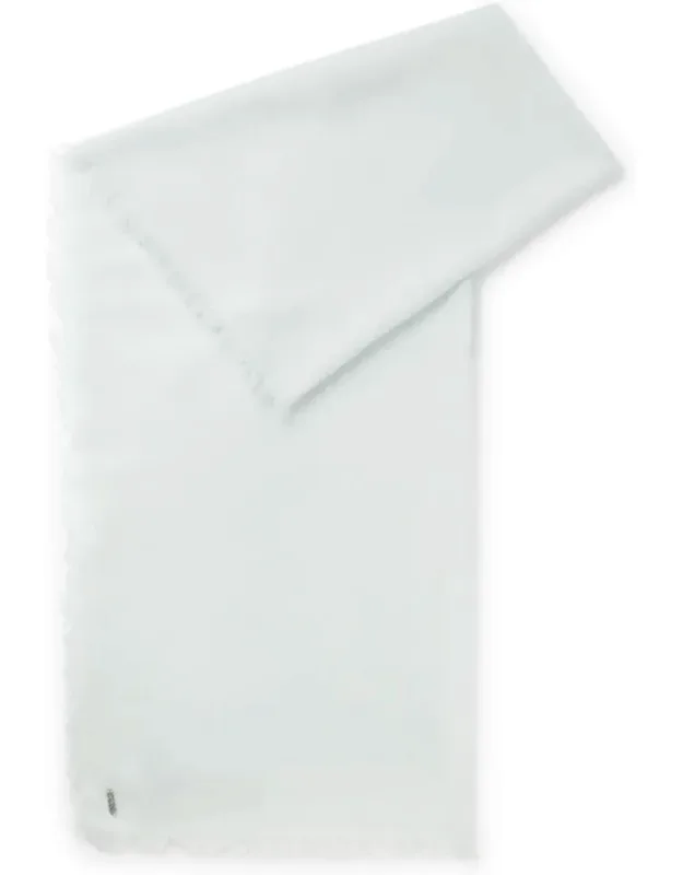 Lightweight Wool Scarf With Fringed Trim