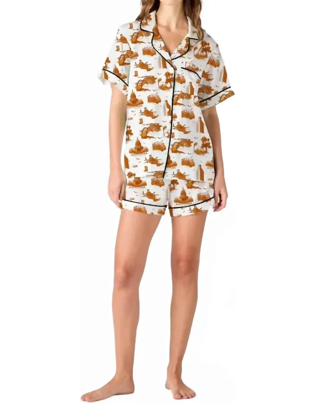 Toile Pajama Shorts Set