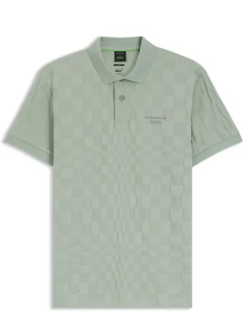 Polo Shirt In Jacquard-patterned Cotton