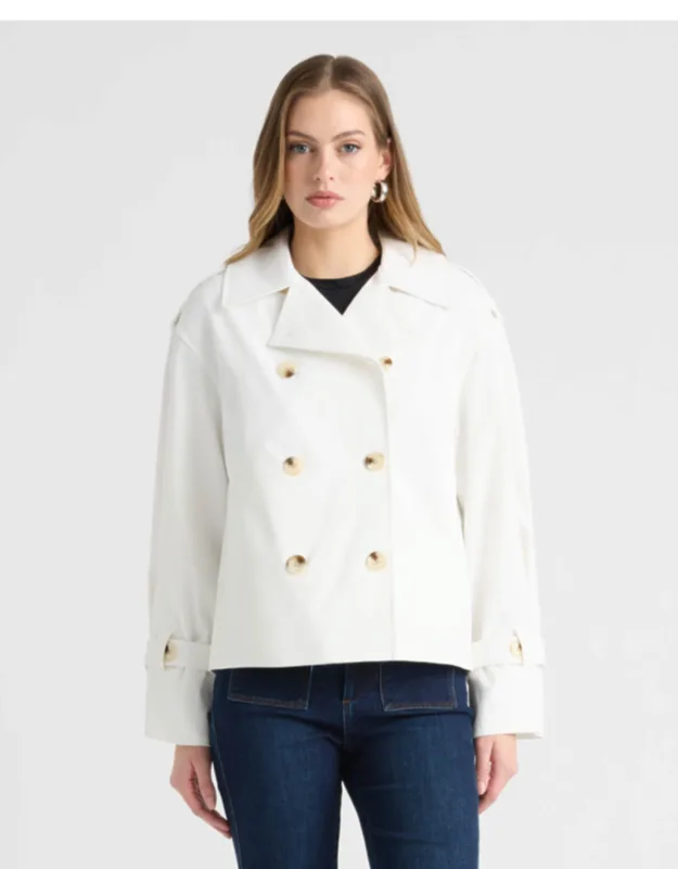 Double Breasted Short Trench Coat
