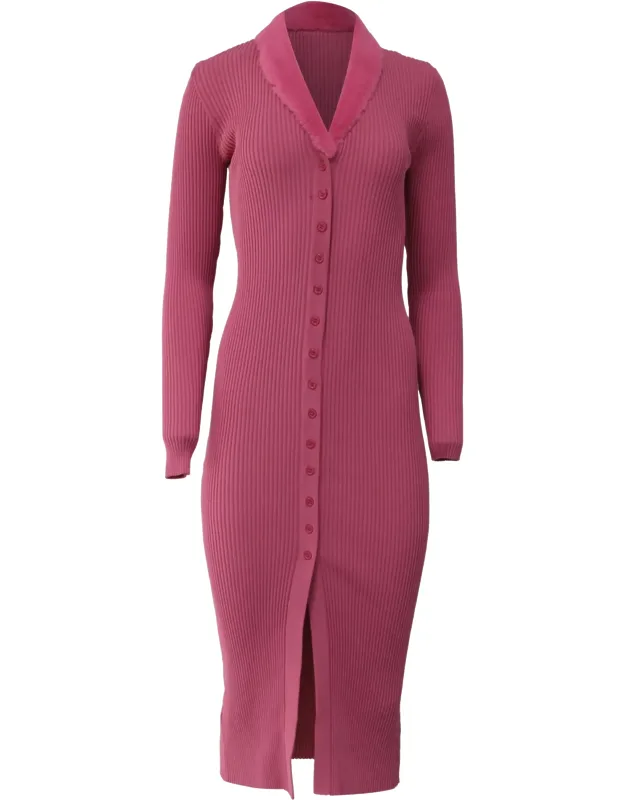 Celina Ribbed-knit Midi Dress