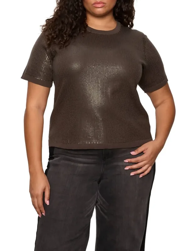 Sparkle Sequin Sweater With Relaxed Fit And Bra-friendly Design