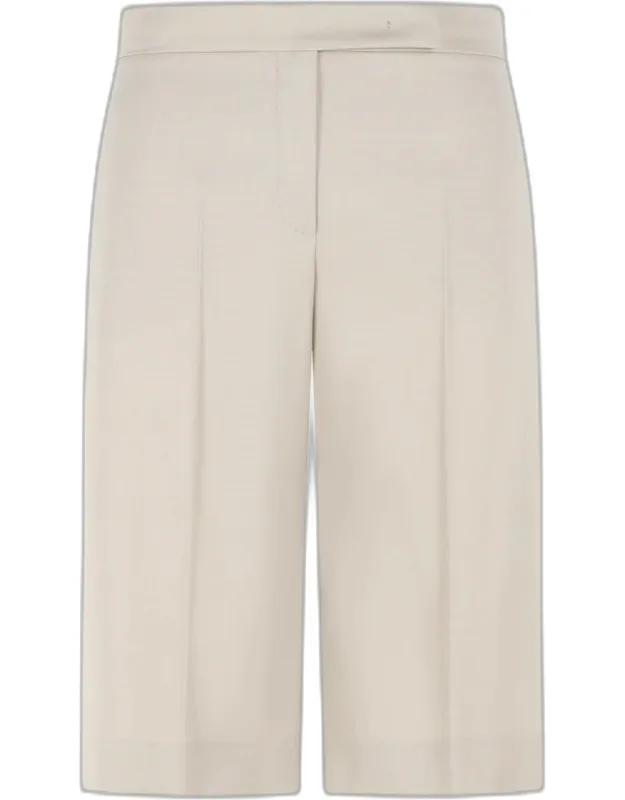 Bermuda Shorts In Wool, Mohair, And Sand Silk Tela