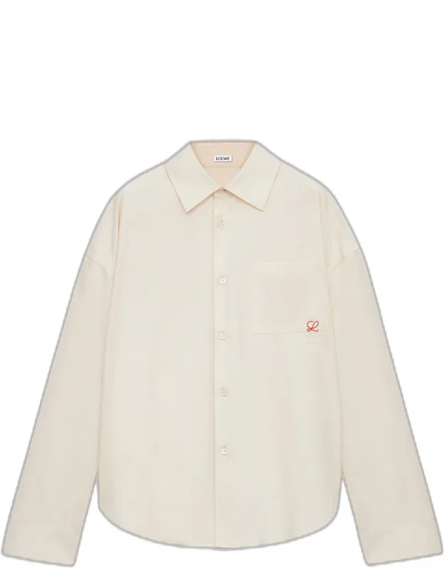 Embroidered Anagram Pocket Button-down Shirt