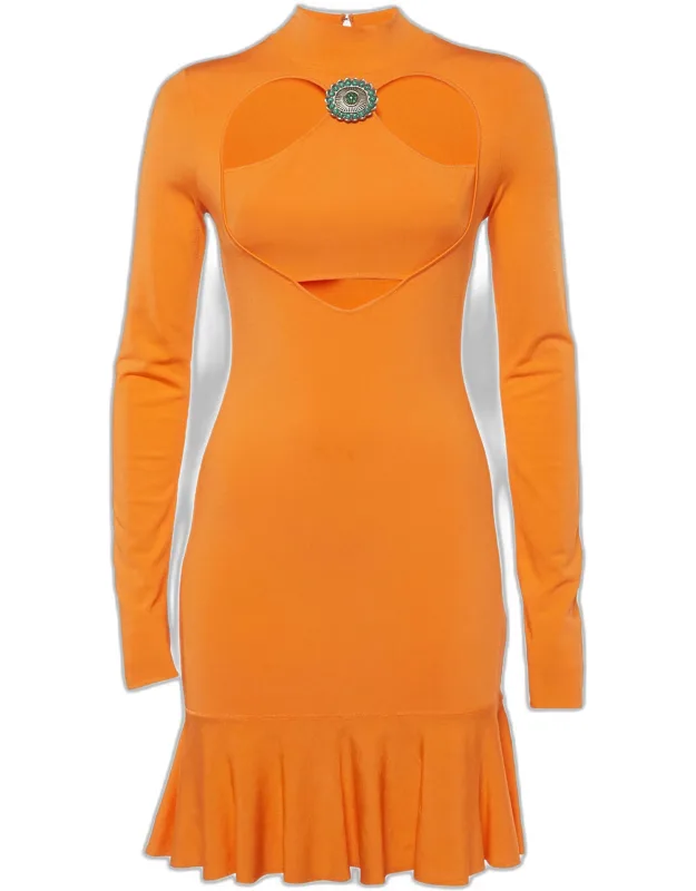 Jersey Knit Ruffled Hem Mini Dress